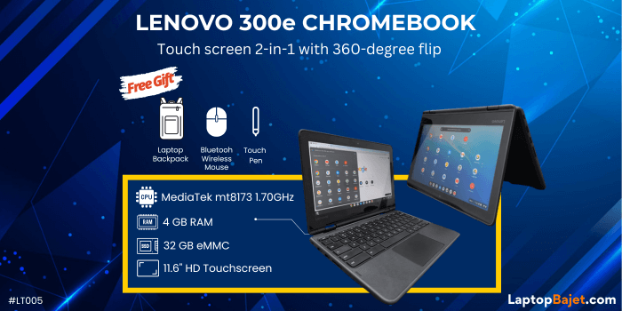 Lenovo 300e Chromebook Touch Screen Flip Design