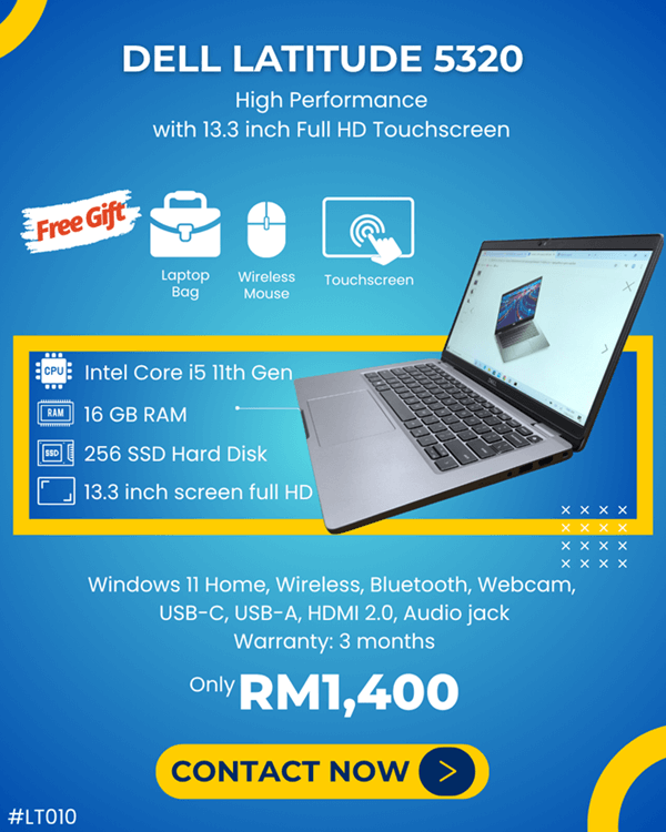 laptop dell touchscreen murah